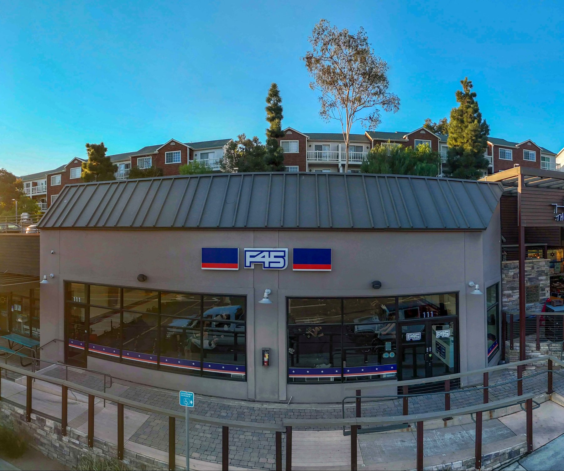 The corner building at The Row occupied by F45 Training